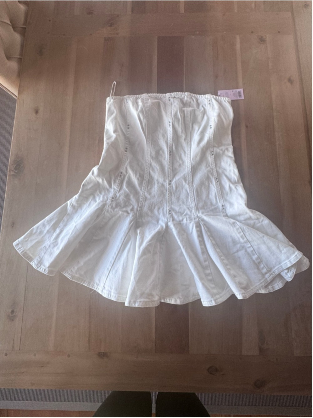 Wild Fable White Denim Strapless Mini Dress Size Large